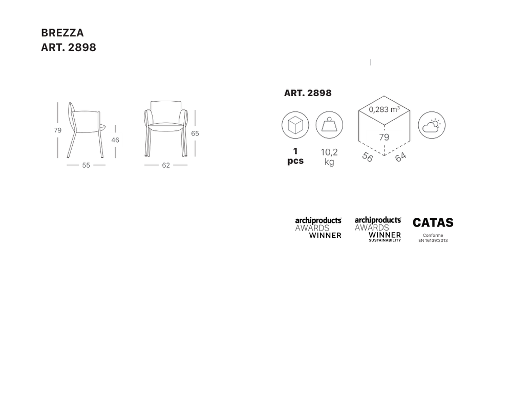 SCAB Design Brezza 2898 | poltrona - dimensioni