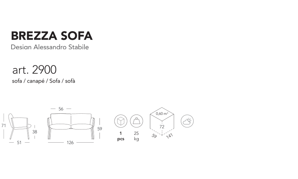 SCAB Design Brezza Sofa | divano - dimensioni