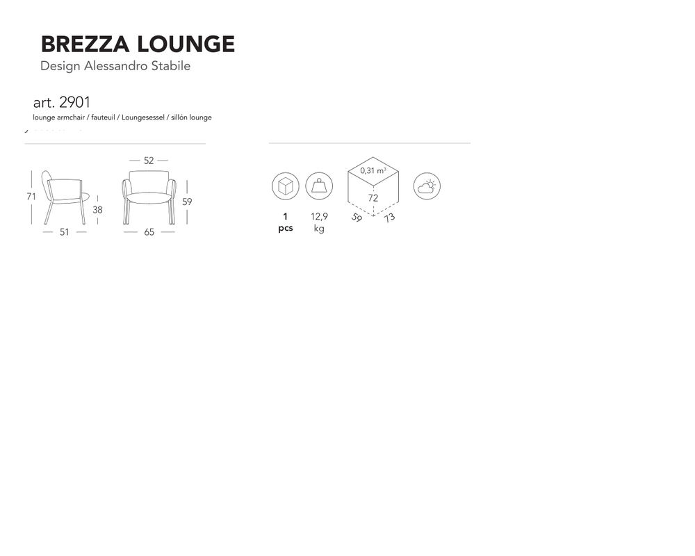 SCAB Design Brezza Lounge | poltrona lounge - dimensioni