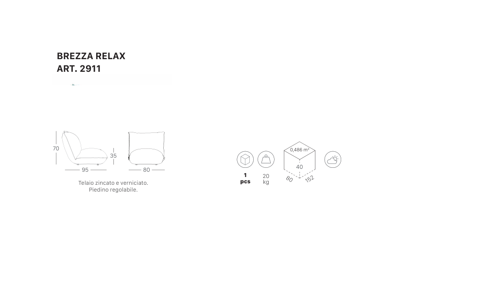 SCAB Design Brezza Relax 2911 | poltrona lounge - dimensioni